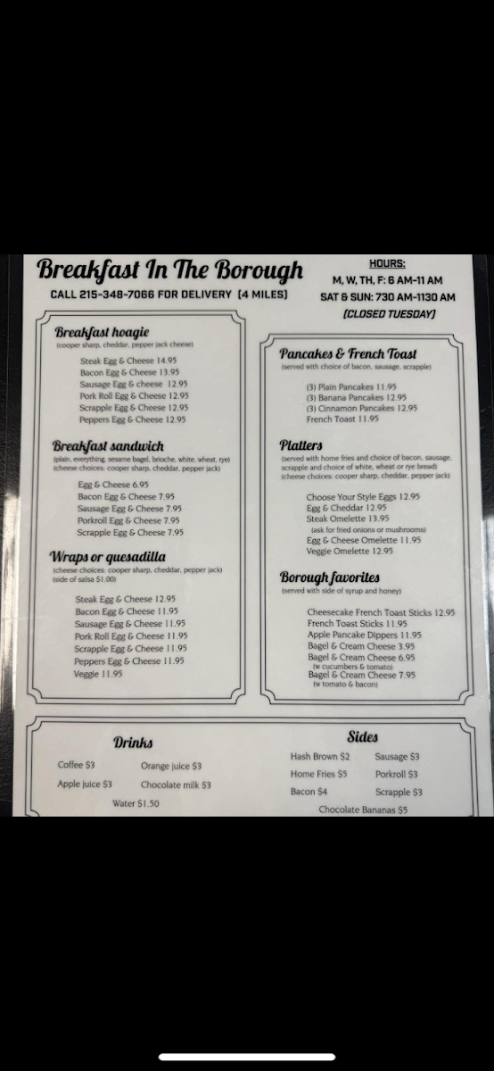 Menu Breakfast In The Borough Doylestown-2